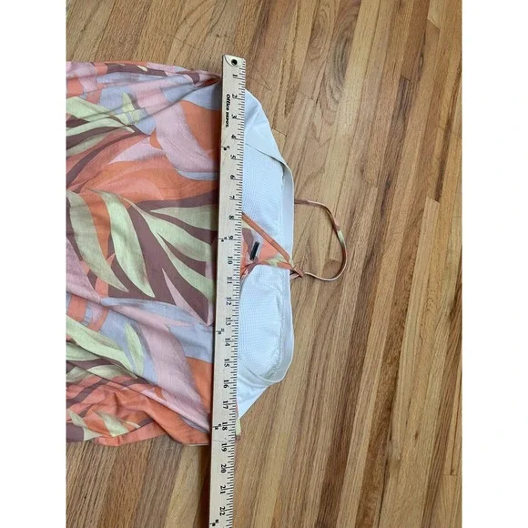 PrAna Women's XL Orange Dress Polyester Tropical Racerback Tank Summer Cocktail - Picture 7 of 10